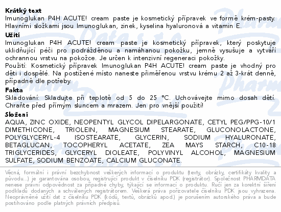 Imunoglukan P4H ACUTE! cream paste 10ml