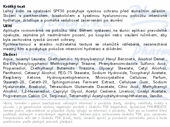 Dermacol Lehký krém na opalování SPF50 150ml