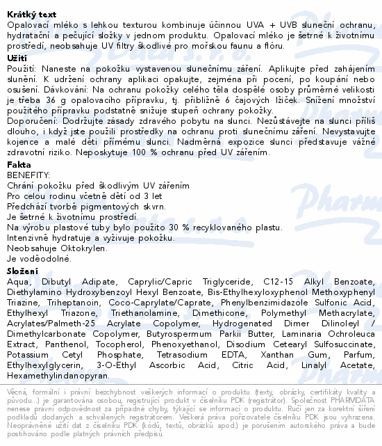 VIVACO SUN BRONZ opalovací mléko SPF50 200ml