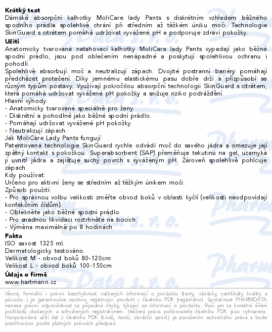 MoliCare Lady Pants ikont.kalhotky 7 kap.L 7ks