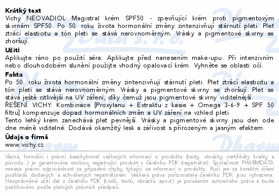 VICHY NEOVADIOL Magistral denní krém SPF50 50ml