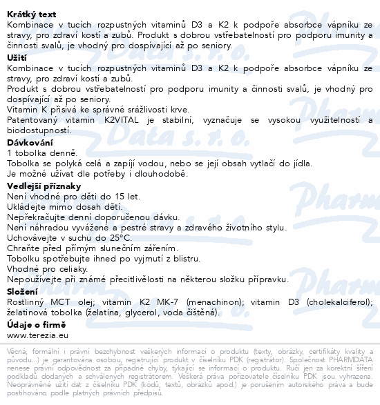 TEREZIA Vitamin D3+K2 tob.30