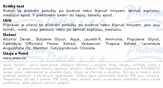Roztok po bodnutí hmyzem roll-on 9x10ml ENEO