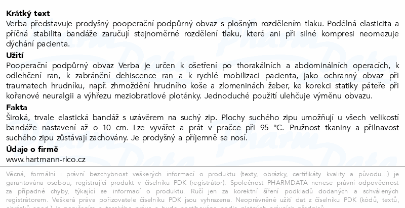 VERBA Břišní pás podpůrný vel.1 65-75cm 1ks