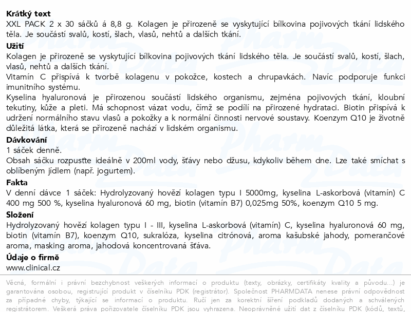 Clinical Collagen+k.Hyal.+vit.C&Q10 jahoda 60x8.8g