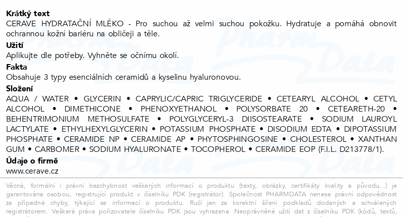 CeraVe Hydratační mléko 976ml