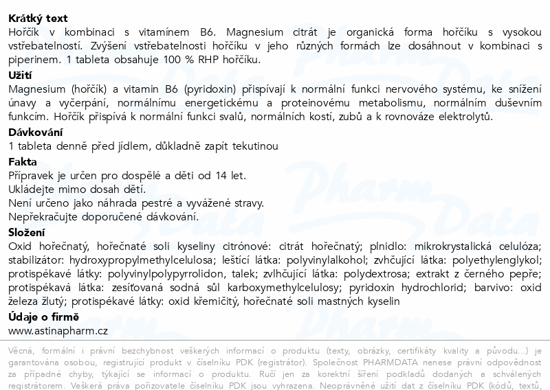 Astina SuperMag B6 citrát tbl.60