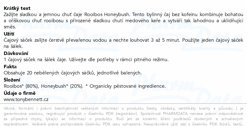 Higher Living čaj Rooibos a Honeybush BIO 20x1.4g