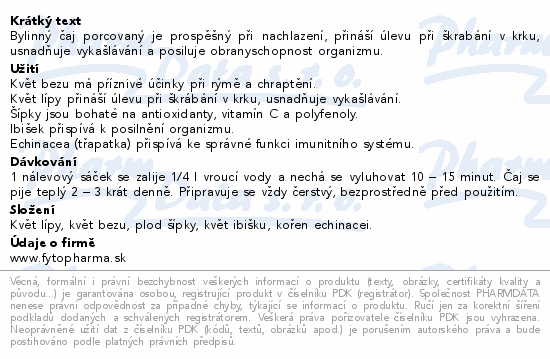 Perospir s echinac. Bylinný čaj 20x1.5g Fytopharma