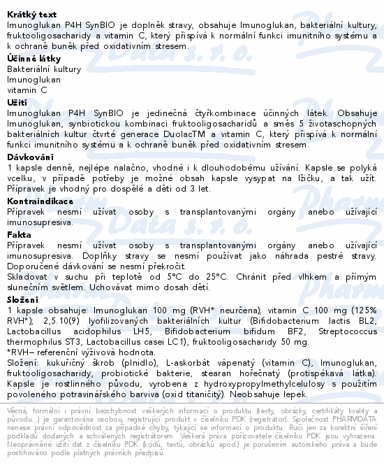 Imunoglukan P4H SynBIO cps.70