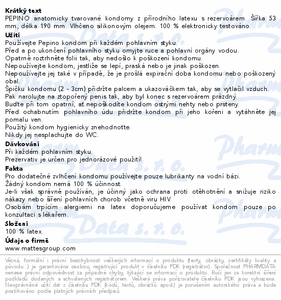 Pepino Classic prezervativ 3ks