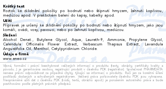 Roztok po bodnutí hmyzem roll-on 10ml ENEO