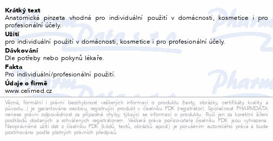 Pinzeta 19-0277 anatom.15cm rovná CELIMED