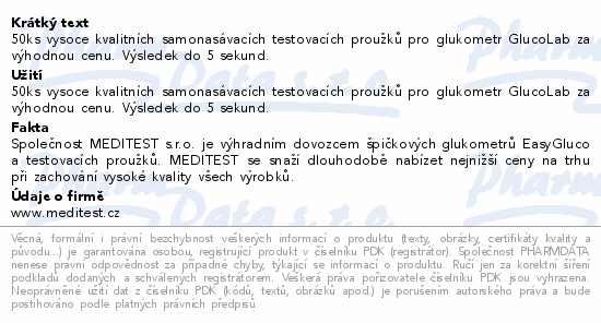 GlucoLab auto-coding testovací proužky 2x25ks