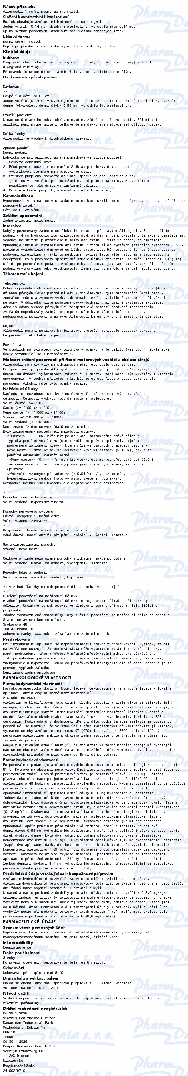 Allergodil 1mg/ml nas.spr.sol.1x10ml